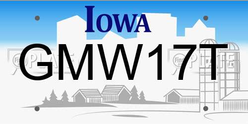 GMW17T Iowa License Plate