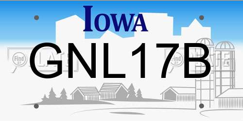 GNL17B Iowa License Plate