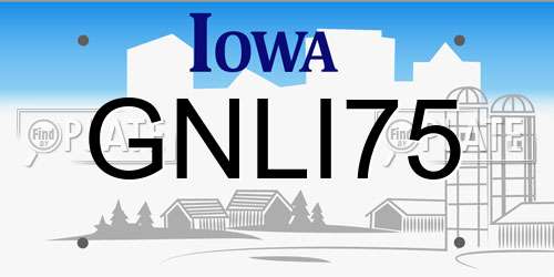 GNLI75 Iowa License Plate