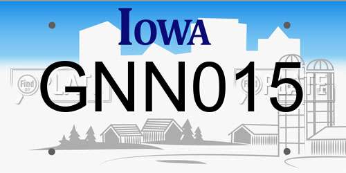 GNN015 Iowa License Plate