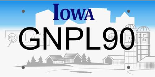 GNPL90 Iowa License Plate