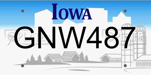 GNW487 Iowa License Plate