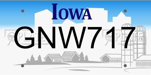 GNW717 Iowa License Plate