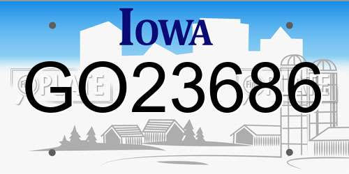 GO23686 Iowa License Plate