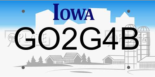 GO2G4B Iowa License Plate