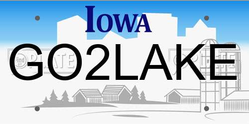 GO2LAKE Iowa License Plate