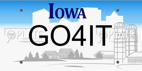 GO4IT Iowa License Plate