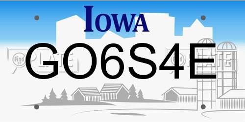 GO6S4E Iowa License Plate