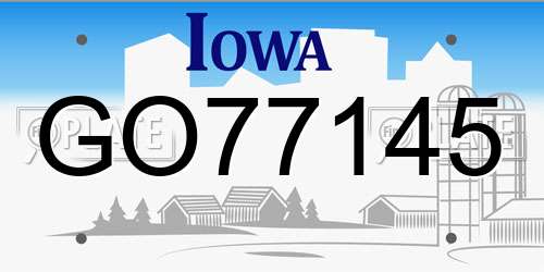 GO77145 Iowa License Plate