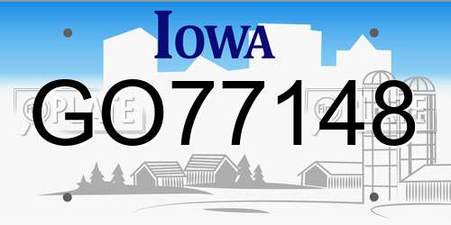 GO77148 Iowa License Plate