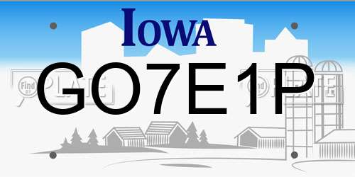 GO7E1P Iowa License Plate