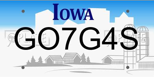 GO7G4S Iowa License Plate
