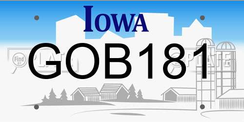 GOB181 Iowa License Plate