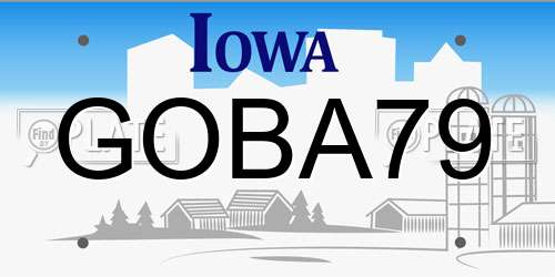 GOBA79 Iowa License Plate