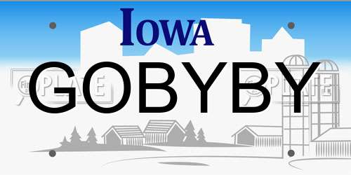 GOBYBY Iowa License Plate