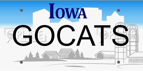 GOCATS Iowa License Plate