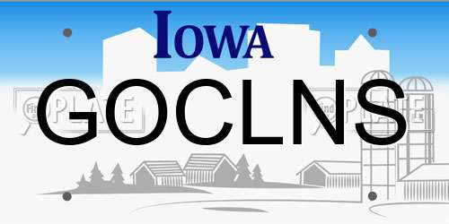 GOCLNS Iowa License Plate