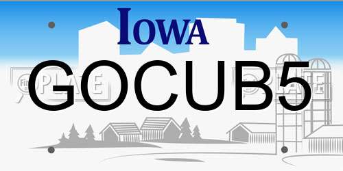 GOCUB5 Iowa License Plate