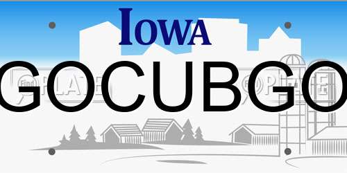 GOCUBGO Iowa License Plate