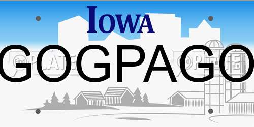 GOGPAGO Iowa License Plate