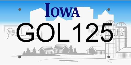 GOL125 Iowa License Plate