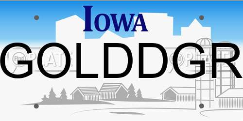 GOLDDGR Iowa License Plate