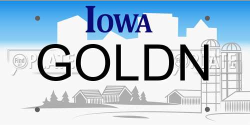 GOLDN Iowa License Plate