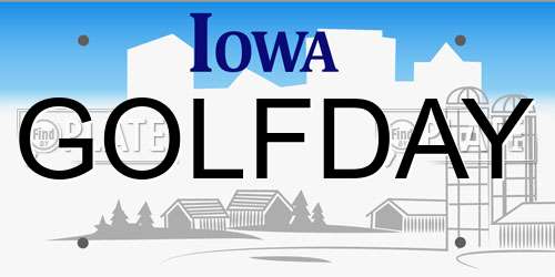 GOLFDAY Iowa License Plate