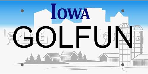 GOLFUN Iowa License Plate