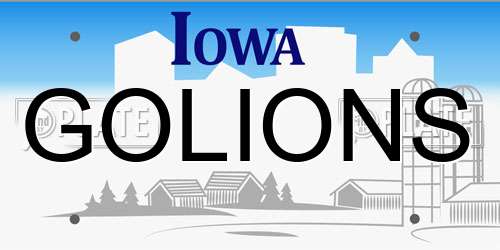 GOLIONS Iowa License Plate