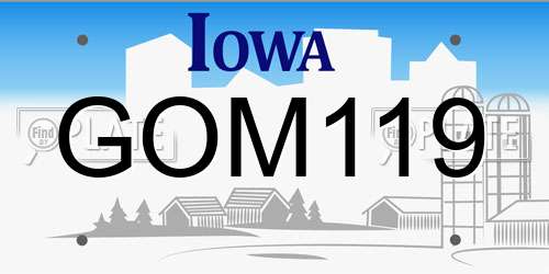 GOM119 Iowa License Plate