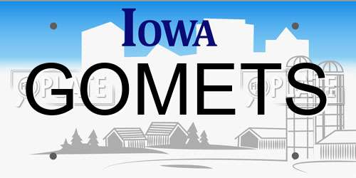 GOMETS Iowa License Plate