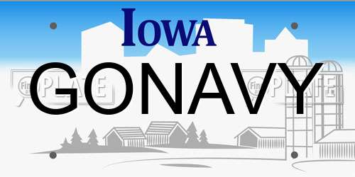 GONAVY Iowa License Plate