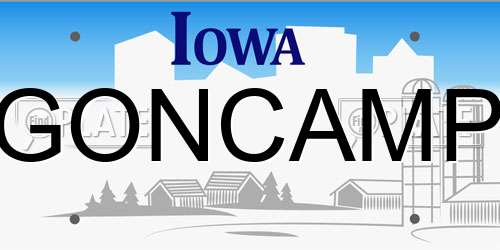 GONCAMP Iowa License Plate