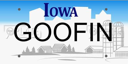 GOOFIN Iowa License Plate