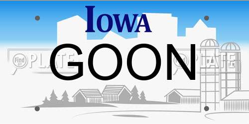 GOON Iowa License Plate