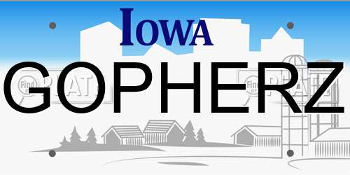 GOPHERZ Iowa License Plate