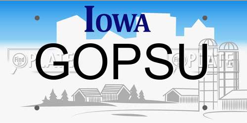 GOPSU Iowa License Plate