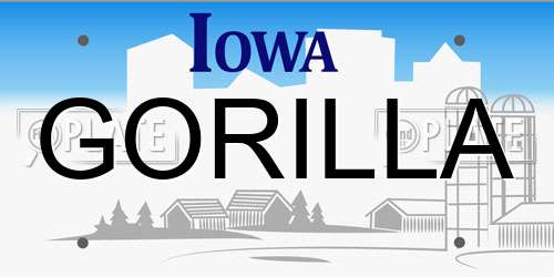 GORILLA Iowa License Plate