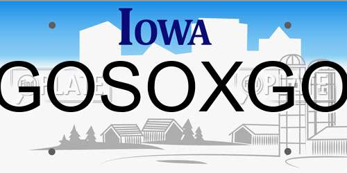 GOSOXGO Iowa License Plate