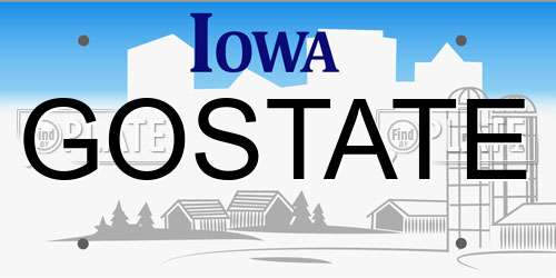 GOSTATE Iowa License Plate