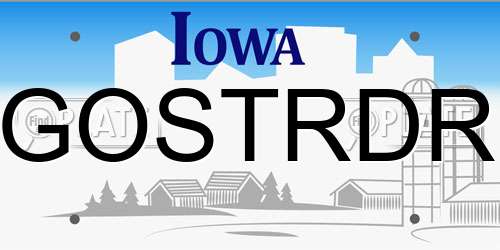 GOSTRDR Iowa License Plate