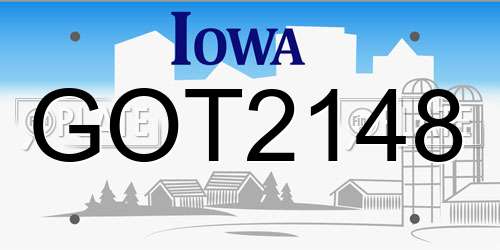 GOT2148 Iowa License Plate