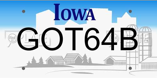 GOT64B Iowa License Plate