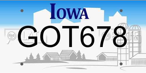 GOT678 Iowa License Plate