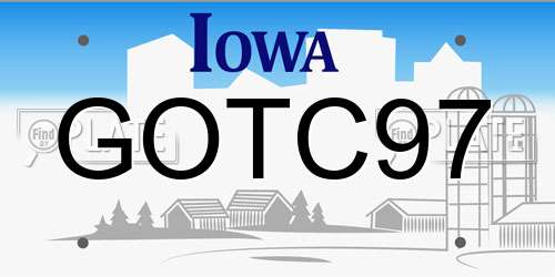 GOTC97 Iowa License Plate