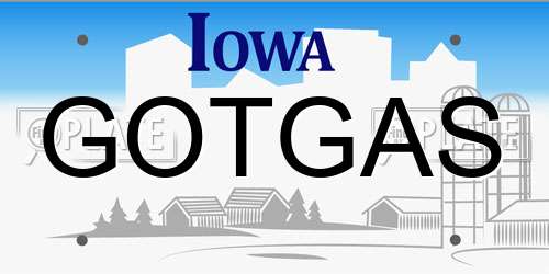 GOTGAS Iowa License Plate