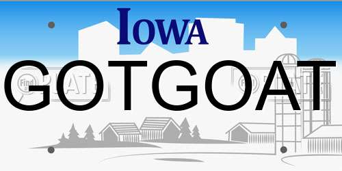 GOTGOAT Iowa License Plate
