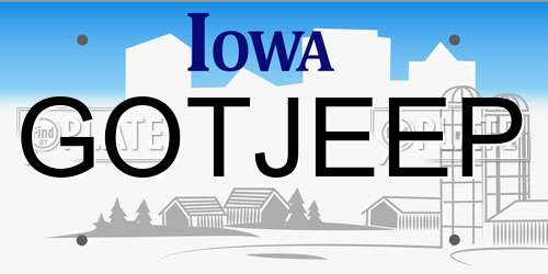 GOTJEEP Iowa License Plate