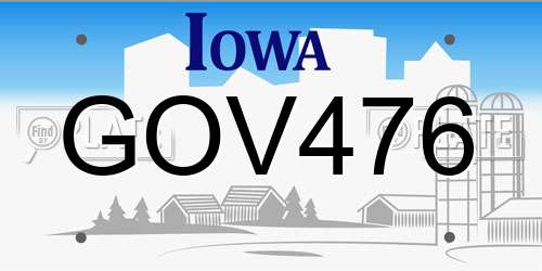 GOV476 Iowa License Plate